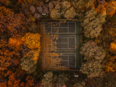 tennis courts in autumn