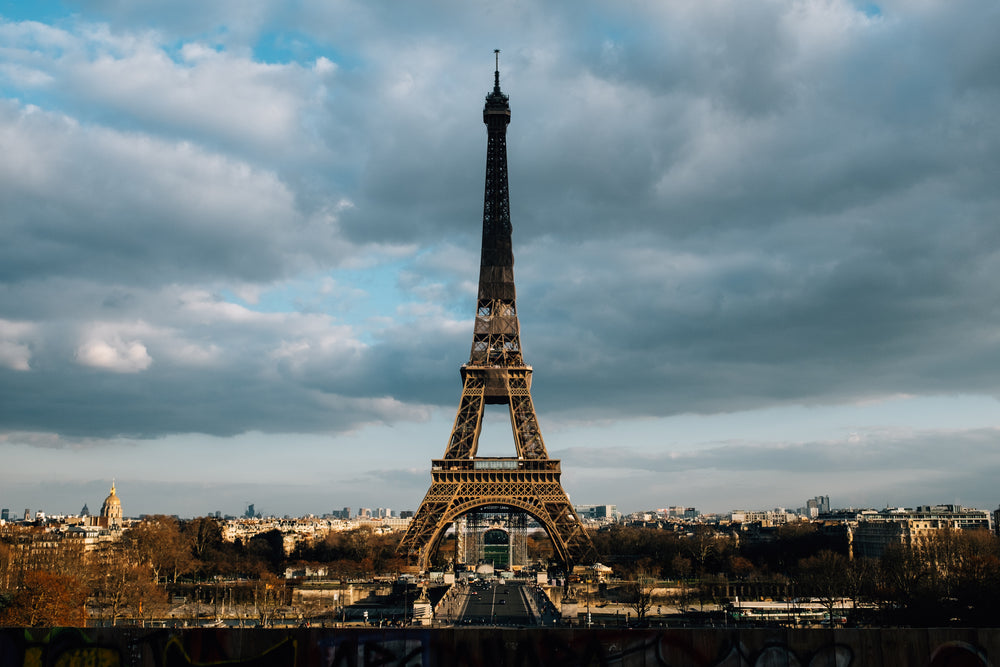 the eiffel tower and the surrounding city