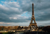 the eiffel tower reaches high against the city of paris