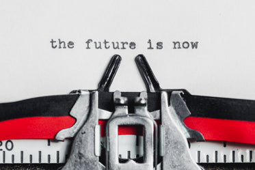 the future is now on a typewriter machine