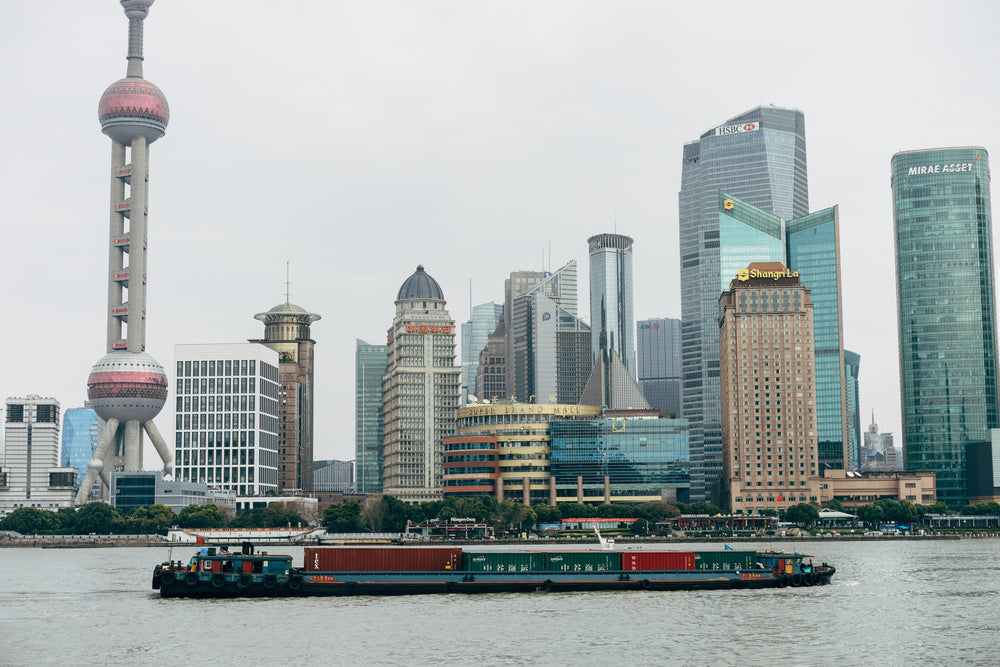 the pudong skyline in shanghai