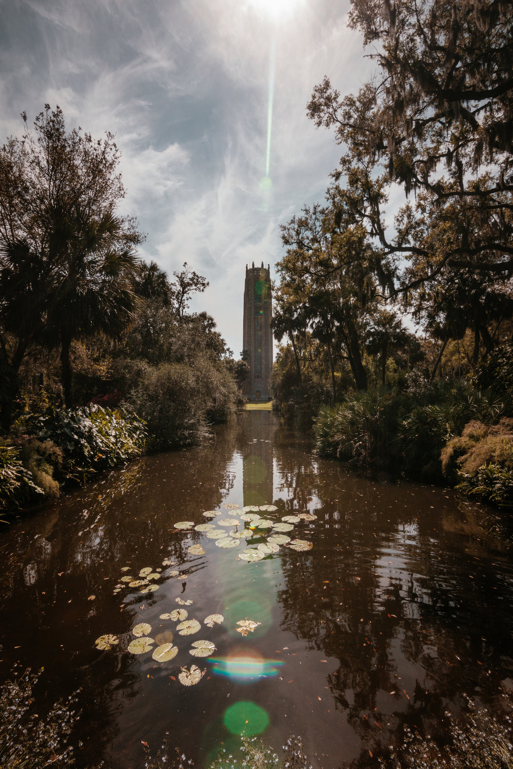 the singing tower overlooking bok mountain lake sanctuary