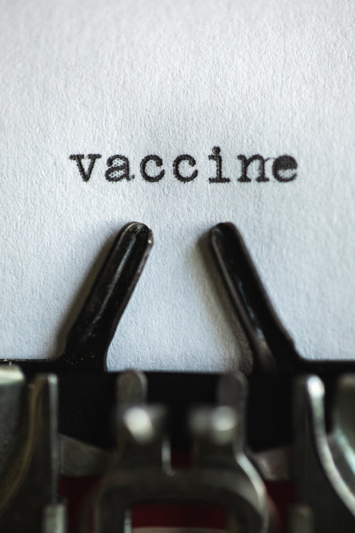 the typed out word vaccine