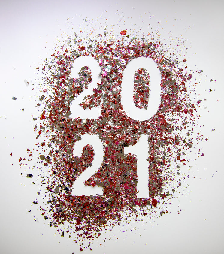 The Year 2021 Written In Confetti