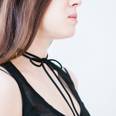 thin black choker necklace