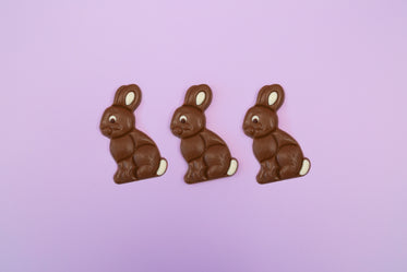 three chocolate bunnies