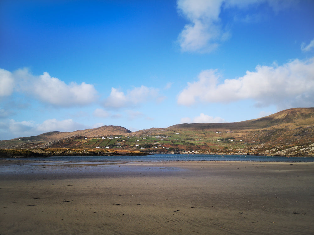 tides goes out on rural beach