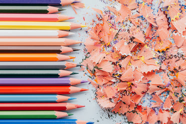 tightly lined pencils and shavings