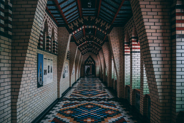 tile mosaic in hallway