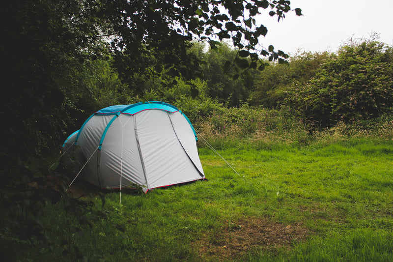 to tent and camp - a tent pitched in the middle of a tent