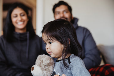 toddler boy with teddy bear