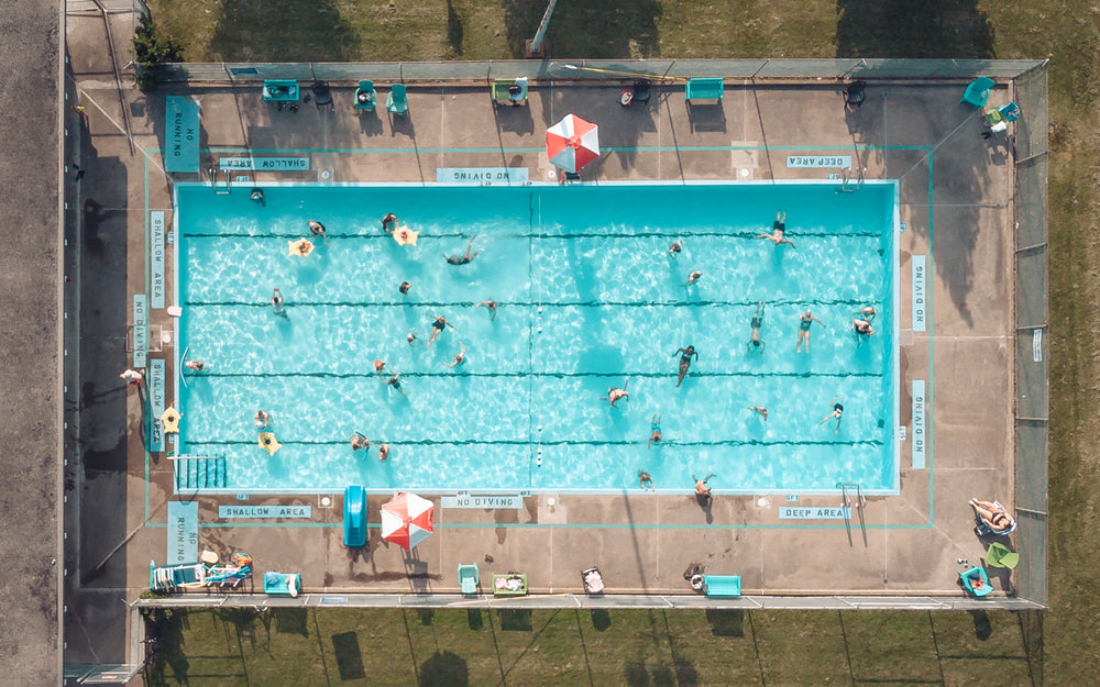 top-down view of pool