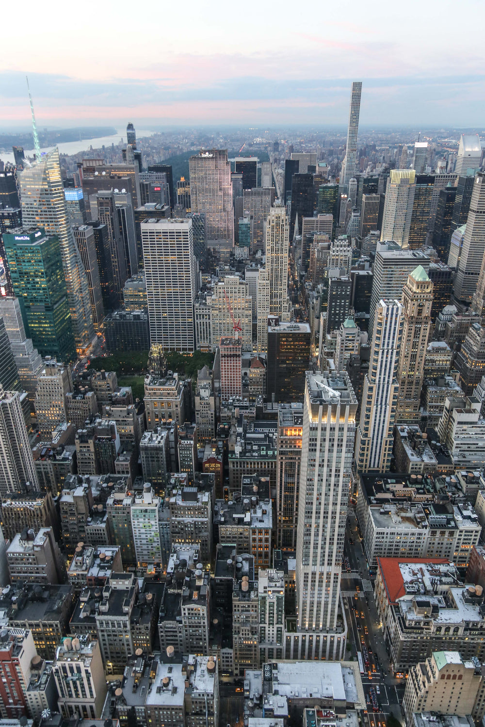 top floor view of the city