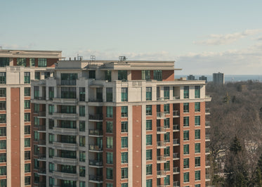 top of a red brick high rise building