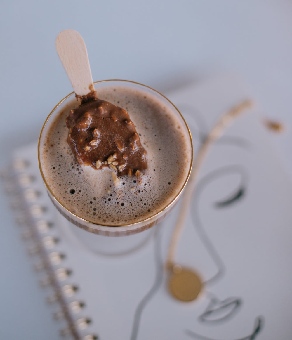 top view of a chocolate ice cream beverage