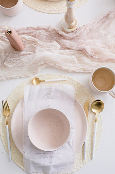 top view of elegant table setting