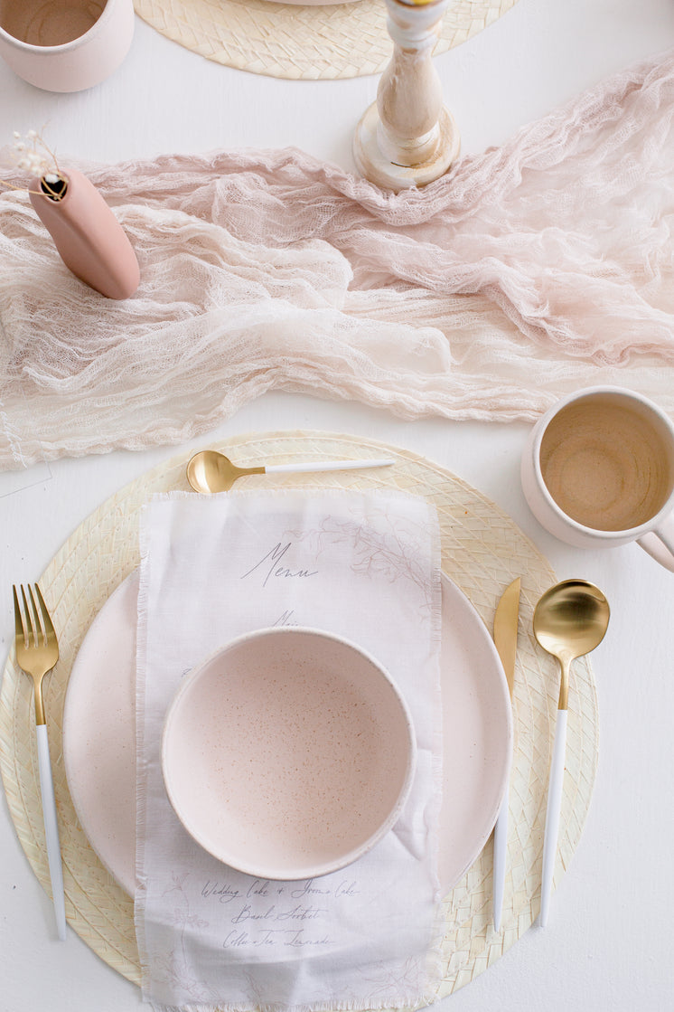 Top View Of Elegant Table Setting