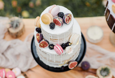 top view of two tier cake