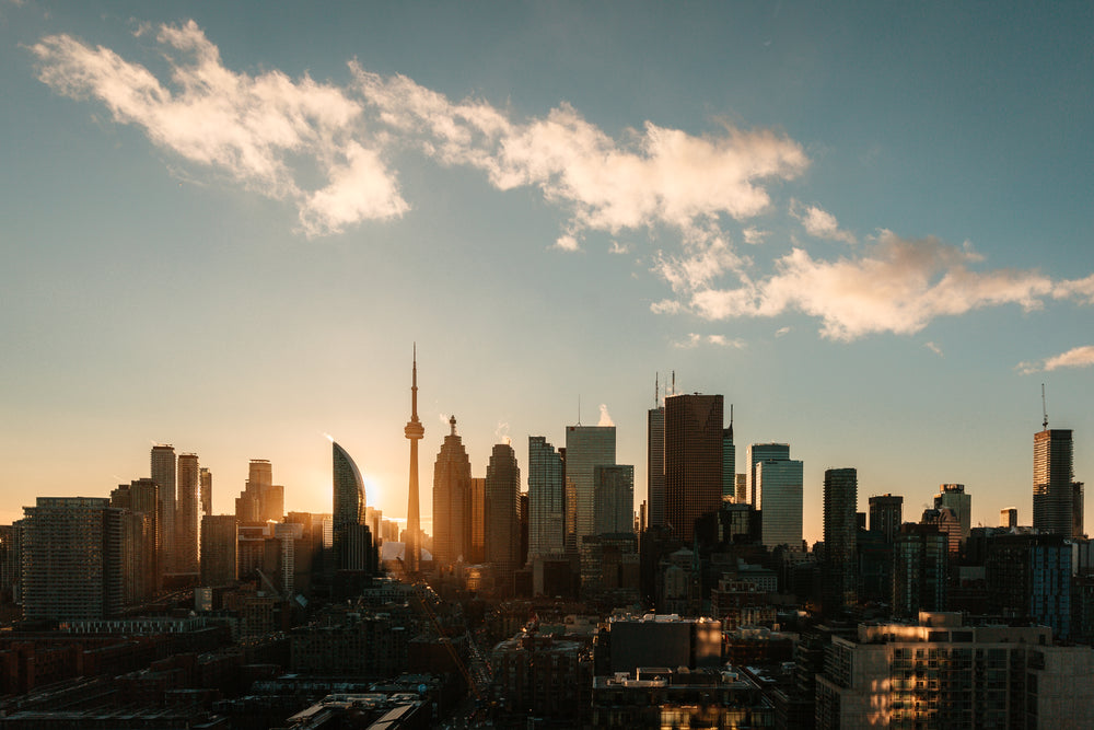 toronto skyline sunset