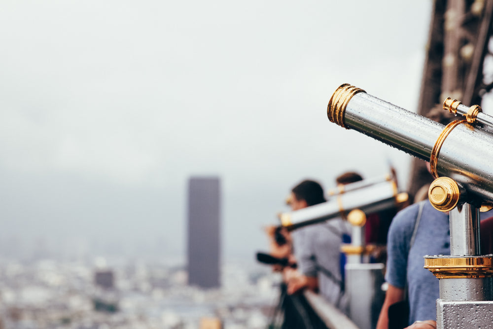 tourist telescopes city view