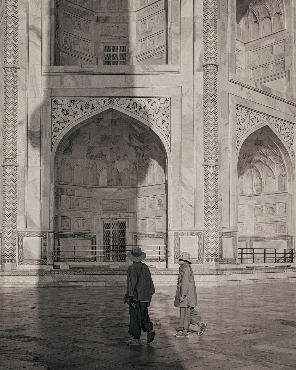 tourists visit an intricate structure