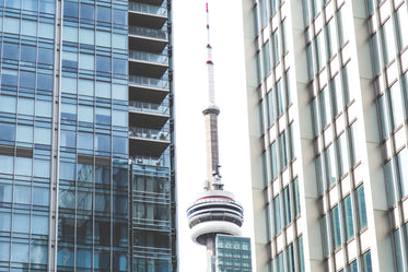 tower through buildings