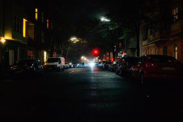 traffic light on dark street