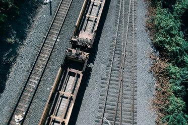 train tracks from overhead