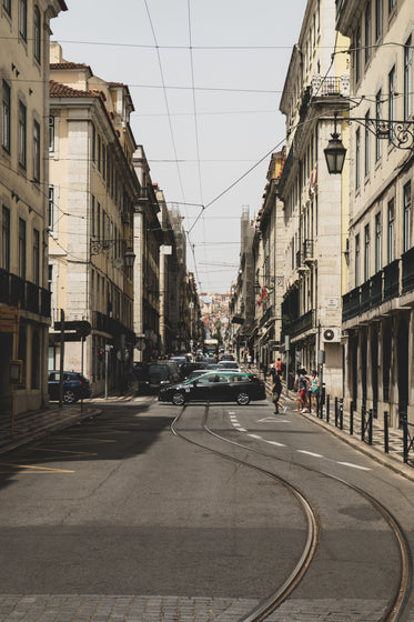 tram line in the city