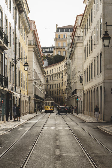 tram on quiet street