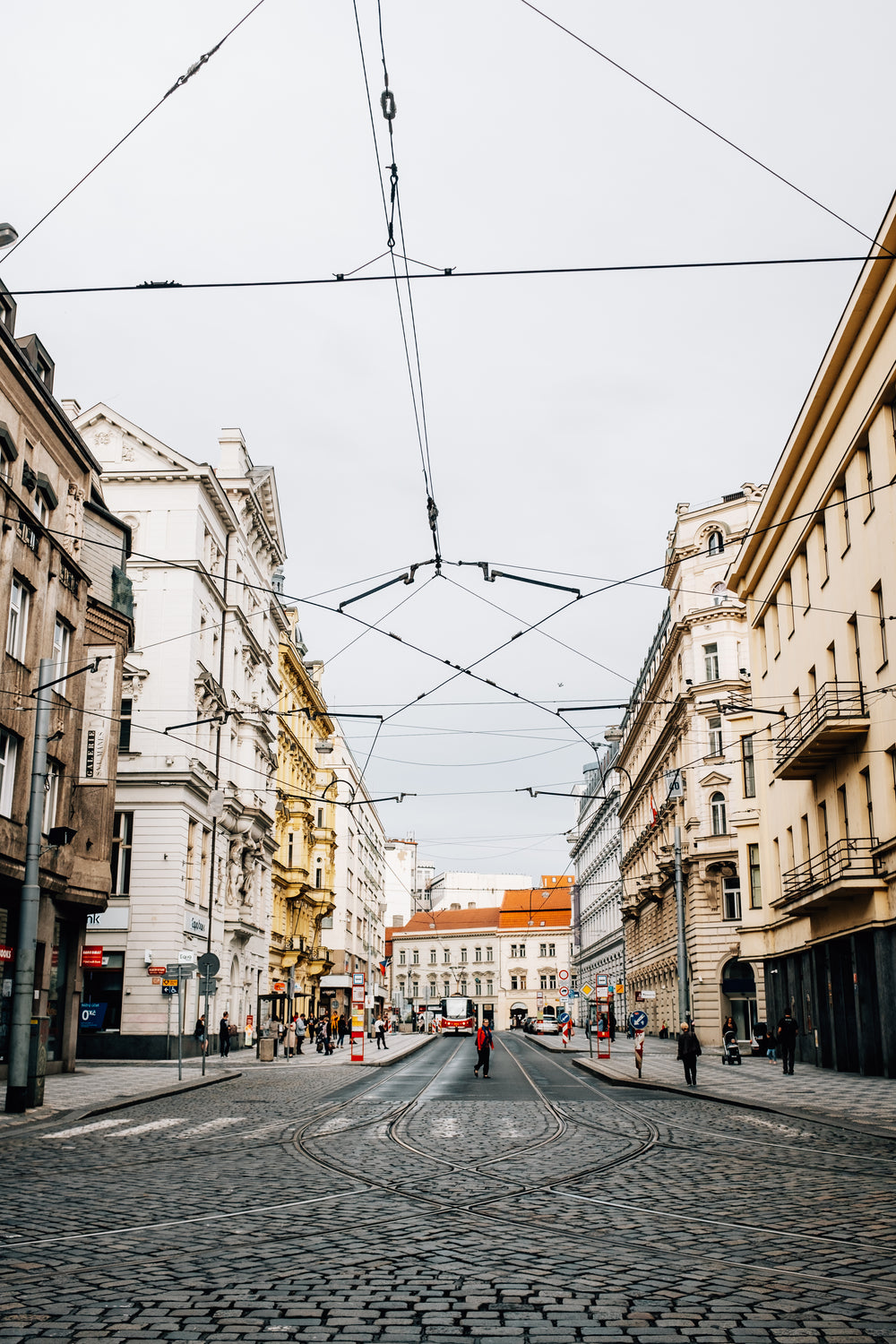 transit lines on a quiet street