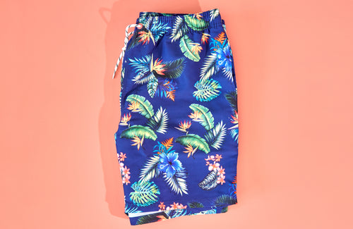 tropical print mens swimwear
