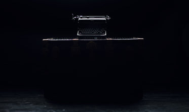 trunk and typewriter in the dark