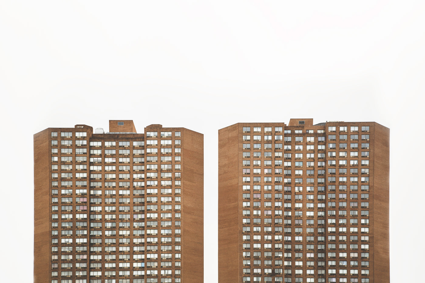 Two apartment buildings meeting at a corner