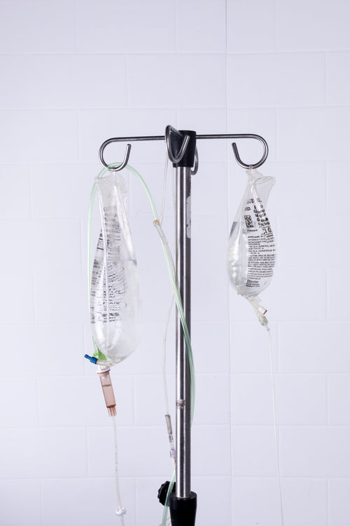 two hanging iv bags