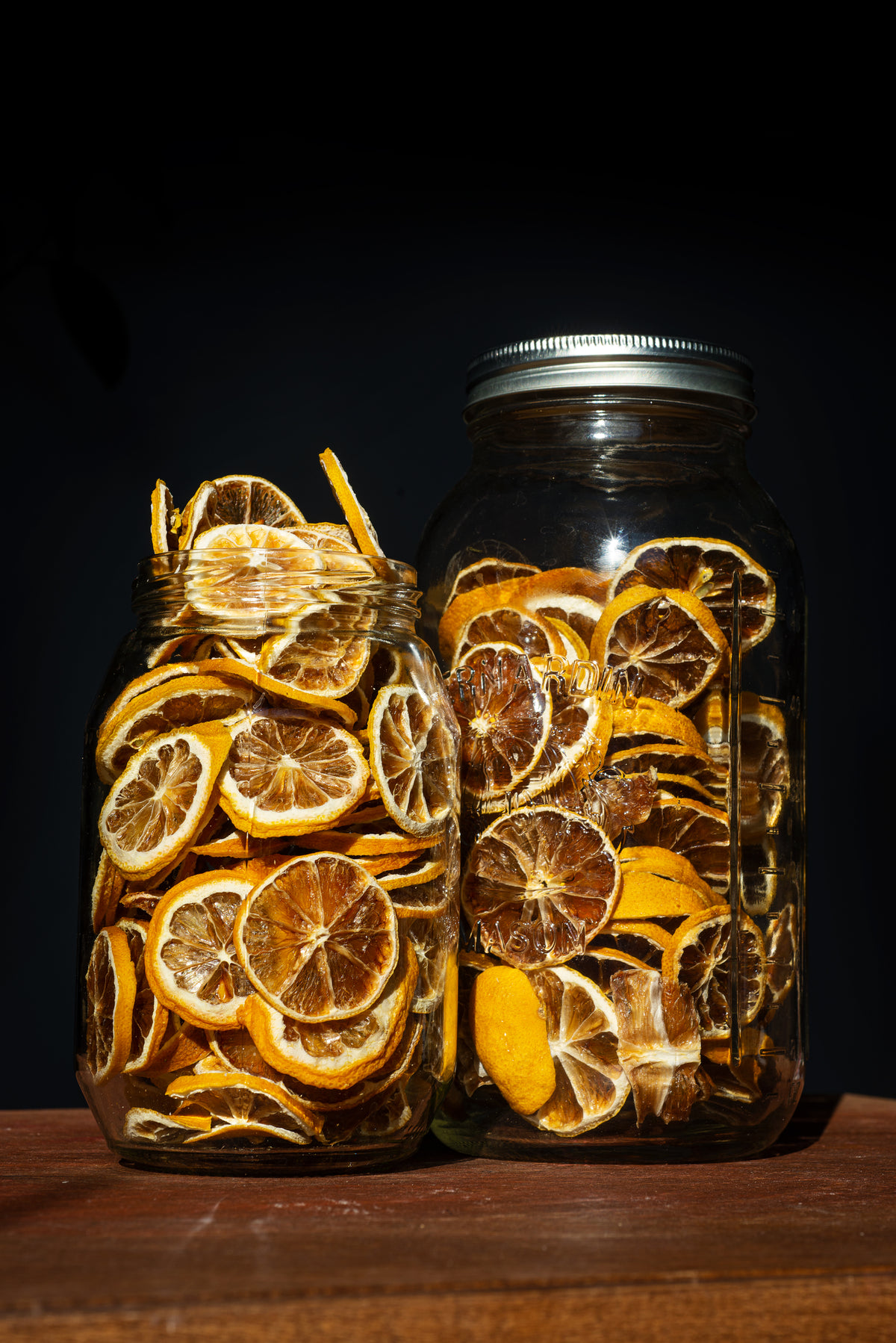 two large jars of dried lemon slices
