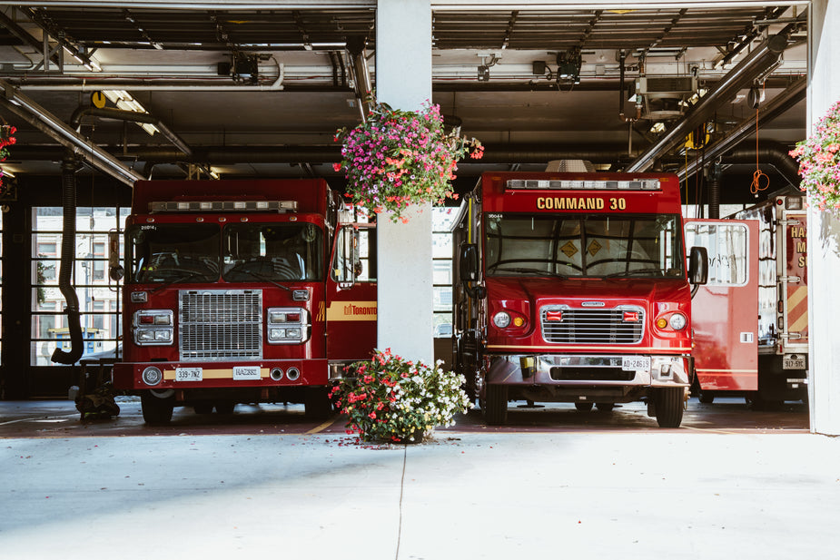 Free Stock Photo of Two Parked Fire Engines — HD Images
