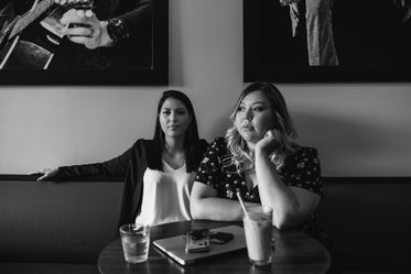 two women sitting in a cafe