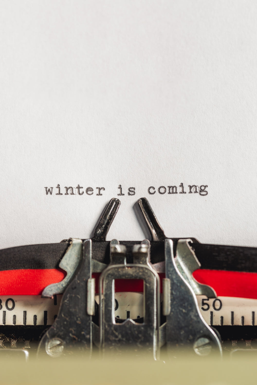 typewrite says winter is coming