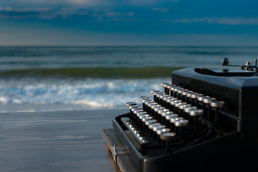 typewriter at the beach