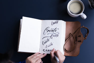 typography in a notebook