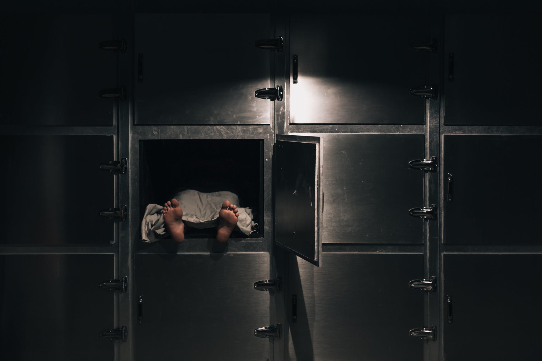 Browse Free HD Images of Uncovered Body In A Morgue Freezer