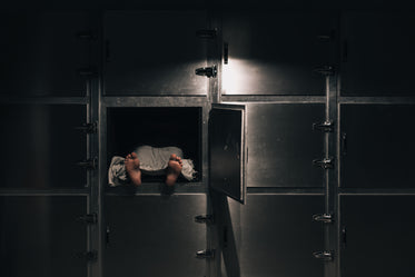uncovered body in a morgue freezer