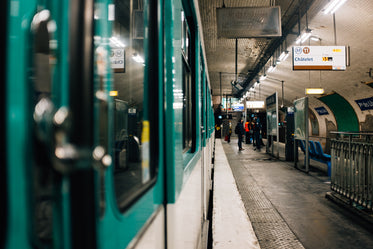 underground transit station with a curved wall