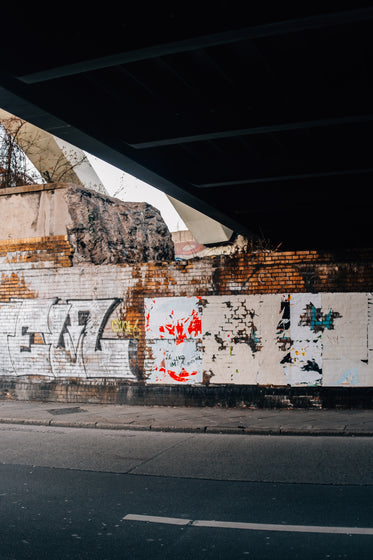 underneath the bridge in urban setting