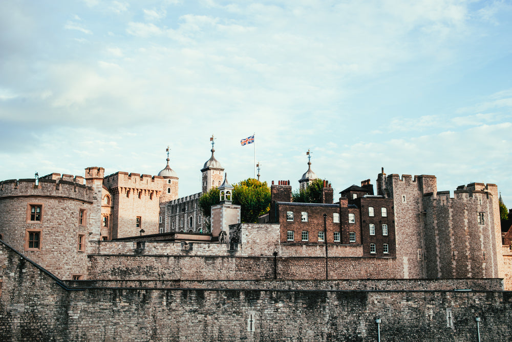 union jack flies above castle