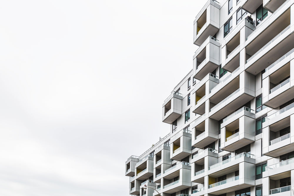 unique apartment building sky