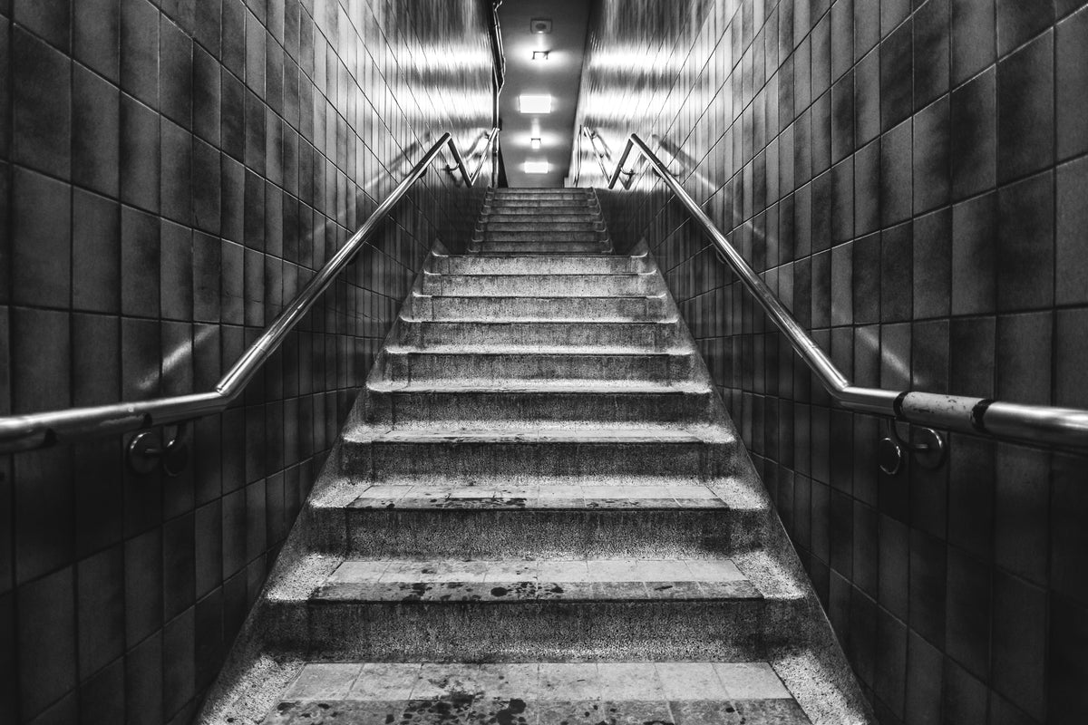 up subway stairs