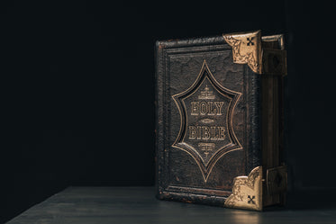 upright leatherbound bible