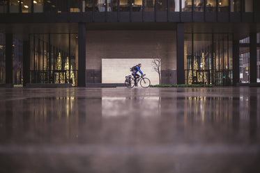 urban cyclist wet day